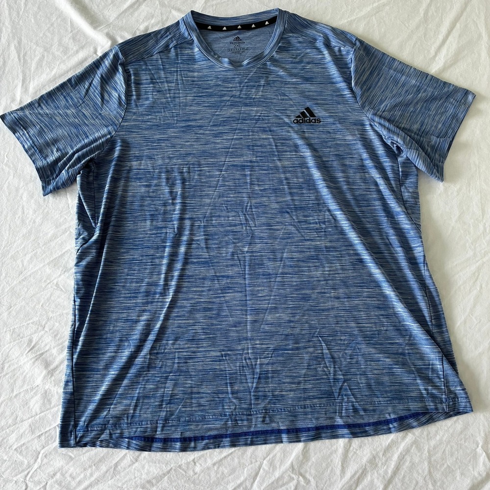 Adidas Mens Primegreen Aeroready Blue Space Dye Performance T-Shirt 2XL